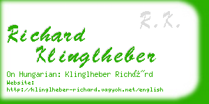 richard klinglheber business card